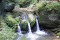 A waterfalls in the Little Switzerland of Luxembourg, Mullerthal Royalty Free Stock Photo